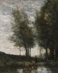 El estanque, pastor de vacas